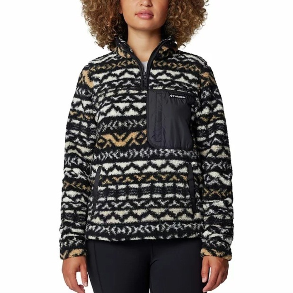 NWT Columbia West Bend II Fair Isle Sherpa Quarter Zip Fleece Pullover | Size M